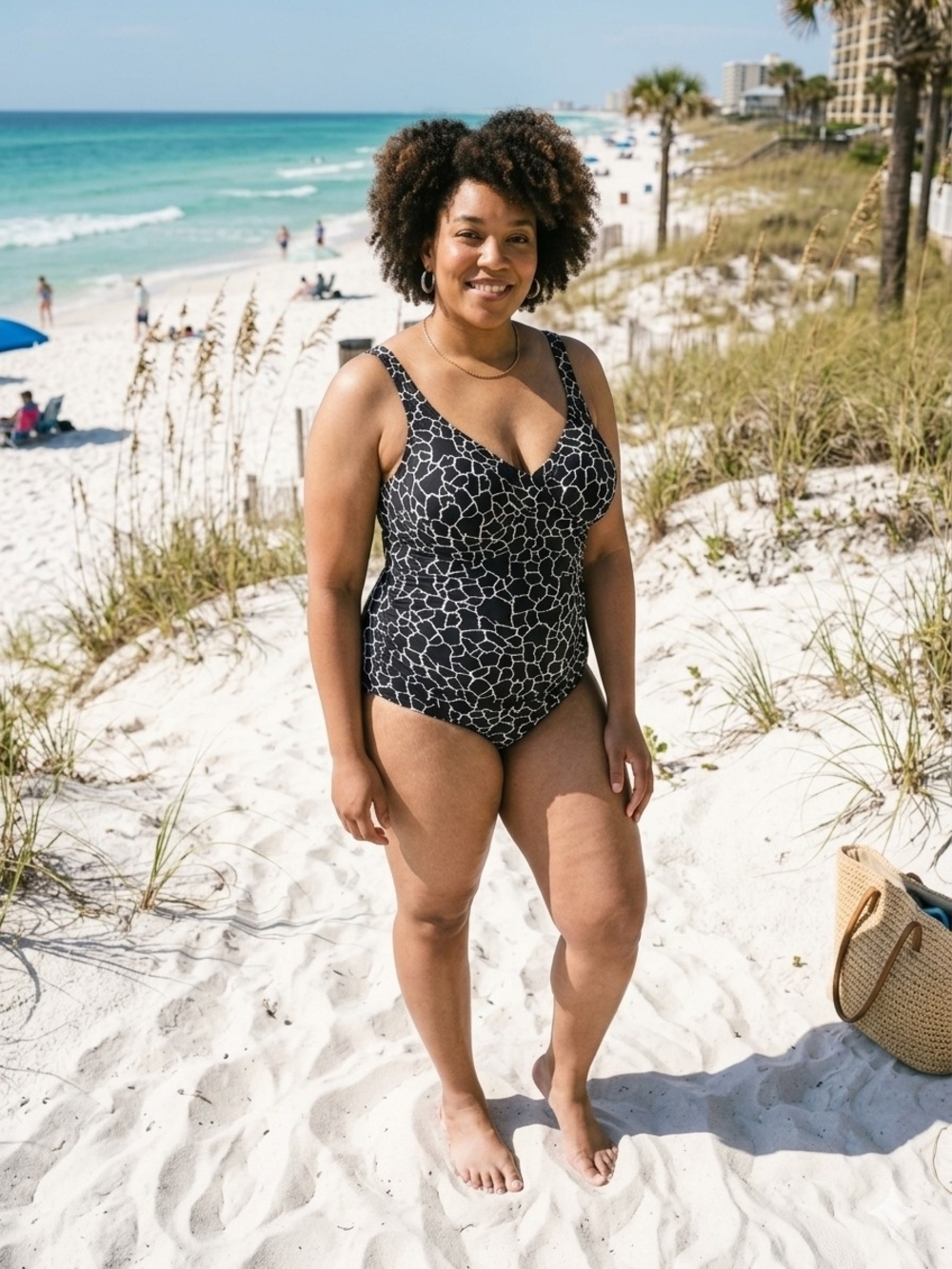 Vtg 70s 80s Maxine of Hollywood One Piece Swimsuit Size 18 Giraffe Animal Print
